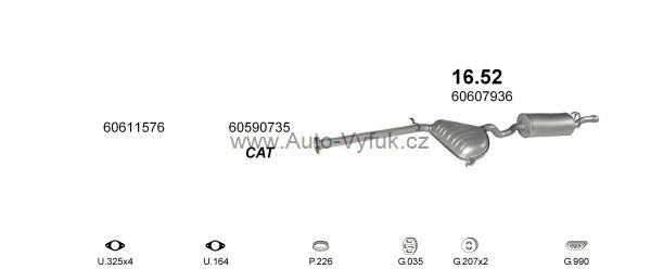 ALFA ROMEO 146 1.6 HATCHBACK 0/1995-12/1996 1596ccm 76kW kat.