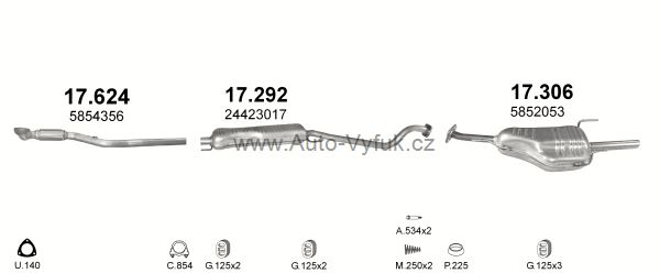 OPEL ASTRA G 1.8 KOMBI 9/2000-9/2003 1796ccm 92kW kat.