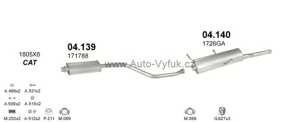 CITROEN XSARA 1.8 KOMBI 3/1999-8/2000 1761ccm 66-76-82kW kat.