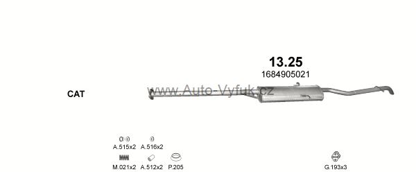 MERCEDES A140L - W168 1.4 2/2001-10/2004 1397ccm 60kW kat.