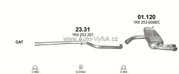 AUDI A3 Sportback 1.9 D 9/2004-5/2006 1896ccm 77kW kat.