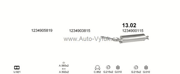 MERCEDES 230 - W123 2.3 SEDAN 1/1976-0/1980 2307ccm 80kW