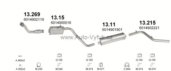 MERCEDES 207D 2.4 D VAN 0/1985-0/1989 2399ccm 53kW