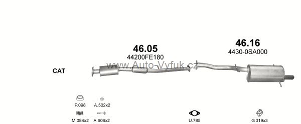 SUBARU FORESTER 2.0 6/2002-5/2008 1994ccm 92-116-129kW kat.