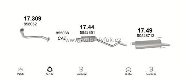 OPEL ASTRA F 1.6 CABRIO 0/1993-0/1994 1598ccm 55kW kat.