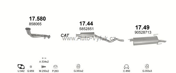 OPEL ASTRA F 1.6 HATCHBACK 0/1995-2/1998 1598ccm 73kW kat.