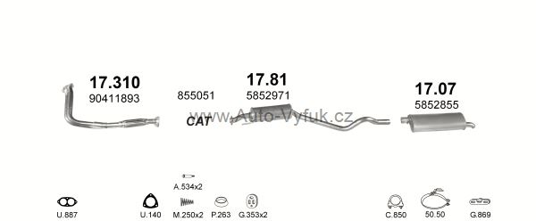 OPEL ASTRA F 1.7 D HATCHBACK 6/1991-2/1998 1699ccm 42kW kat.