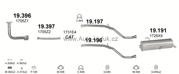 PEUGEOT 206 1.1 HATCHBACK 9/1998-0/2001 1124ccm 44kW kat.