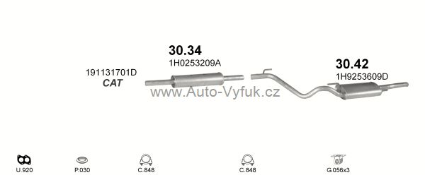 VOLKSWAGEN GOLF III 1.4 KOMBI 10/1994-7/1995 1391ccm 44kW kat.