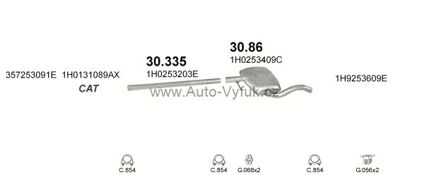 VOLKSWAGEN GOLF III 1.6 KOMBI 10/1994-2/1999 1595ccm 74kW kat.