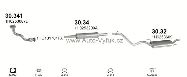 VOLKSWAGEN GOLF III 1.8 CABRIO 8/1993-3/1995 1781ccm 55kW kat.