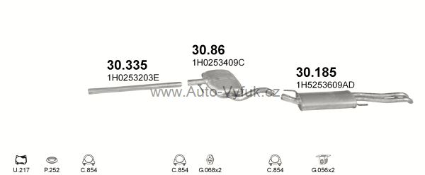 VOLKSWAGEN VENTO 1.9 D SEDAN 8/1996-2/1999 1896ccm 66kW kat.