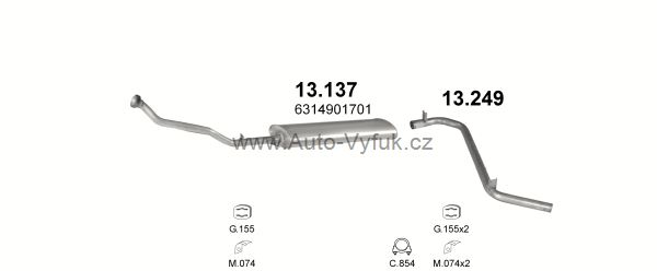 MERCEDES MB100 2.4 D BUS 0/1988-0/1995 2399ccm 55kW