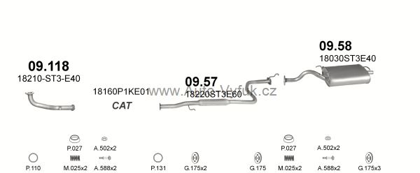 HONDA CIVIC 1.4 HATCHBACK 0/1995-0/2001 1396ccm 55-66kW kat.