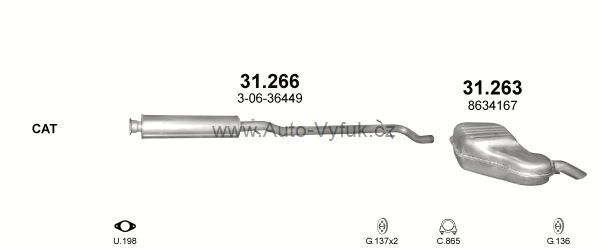 VOLVO V70 2.4 KOMBI 0/2001-7/2007 2435ccm 103-125kW kat.