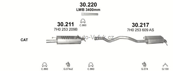 VOLKSWAGEN TRANSPORTER V 1.9 D 1/2006-11/2009 1896ccm 62-75kW