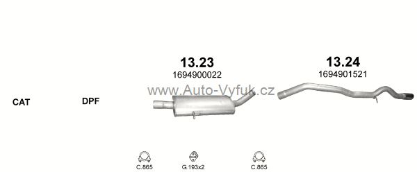 MERCEDES A160 - W169 2.0 D 9/2004-6/2012 1991ccm 60kW kat.