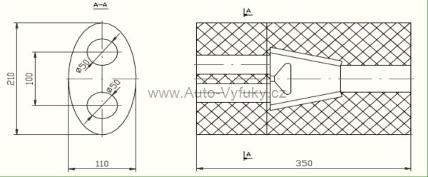 Výfuk univerzální UNIVERSAL BOX 00.16 0/0-0/0 ccm kW