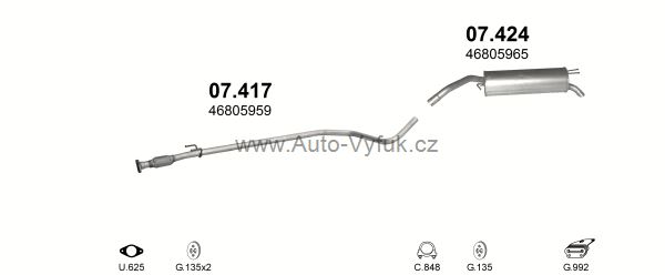 FIAT STILO 1.2 HATCHBACK 0/2001-11/2003 1242ccm 59kW kat.