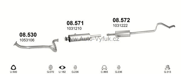 FORD TRANSIT 2.5 D BUS 8/1996-10/1997 2496ccm 63-74kW