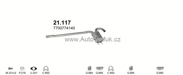 RENAULT R9 1.7 SEDAN 10/1986-0/1988 1721ccm 55-66-70kW kat.