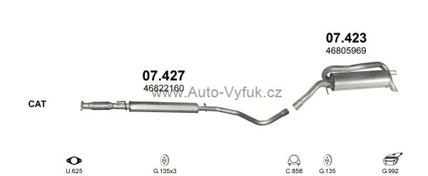 FIAT STILO 1.8 HATCHBACK 10/2001-11/2006 1747ccm 98kW kat.