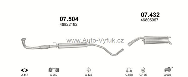 FIAT STILO 1.6 HATCHBACK 0/2001-0/2006 1596ccm 76kW kat.