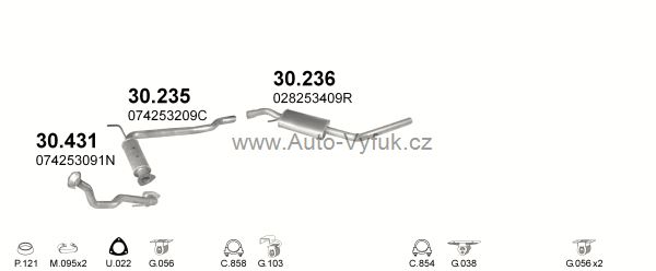 VOLKSWAGEN TRANSPORTER IV 2.4 D BUS 1/1996-4/1998 2370ccm 57kW