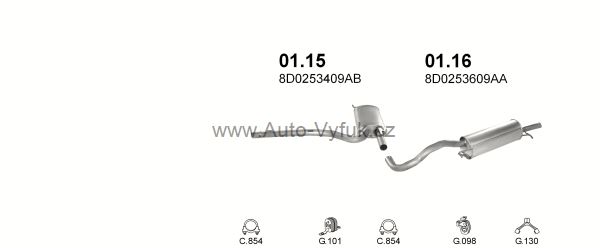 AUDI A4 1.6 SEDAN, KOMBI 8/1998-9/2001 1595ccm 74-75kW kat.