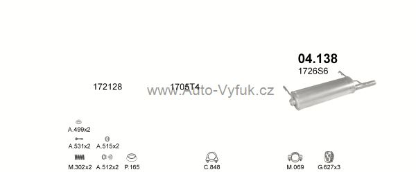 CITROEN XSARA 1.8 D HATCHBACK 7/1997-10/1999 1769ccm 44kW kat.