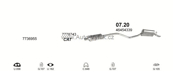 FIAT PUNTO 1.1 HATCHBACK 0/1993-8/1999 1108ccm 40kW kat.