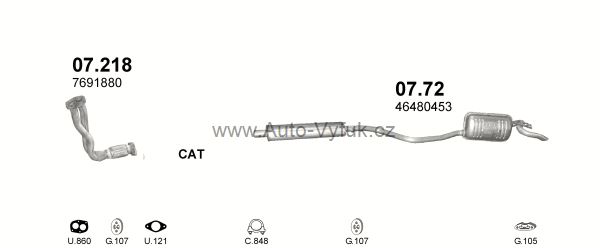 FIAT PUNTO 1.6 HATCHBACK 10/1993-0/1997 1581ccm 66kW kat.