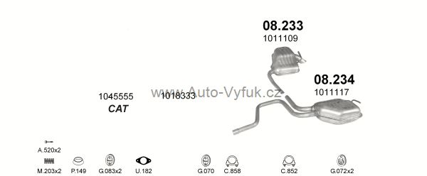 FORD MONDEO 2.0 HATCHBACK, SEDAN 1/1995-8/1996 1988ccm 98kW kat.