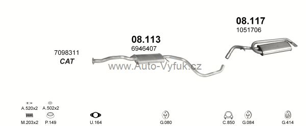 FORD ORION 1.6 SEDAN 9/1992-8/1993 1597ccm 66kW kat.