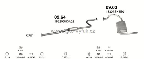HONDA CIVIC 1.3 HATCHBACK 12/1989-12/1991 1342ccm 55kW kat.