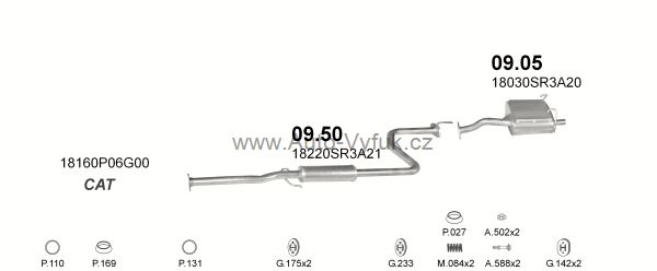 HONDA CIVIC 1.3 HATCHBACK 1/1992-0/1993 1324ccm 55kW kat.