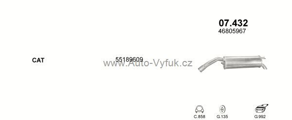 FIAT STILO 1.4 HATCHBACK 0/2004-0/2007 1368ccm 66-70kW kat.