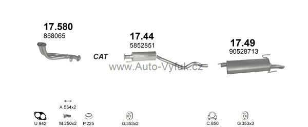 OPEL ASTRA F 1.4 HATCHBACK 8/1996-2/1998 1389ccm 65kW kat.