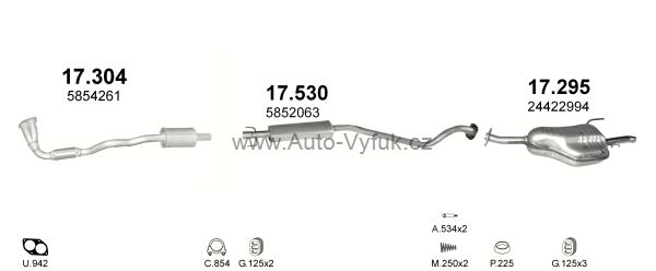 OPEL ASTRA G 1.4 KOMBI 4/1998-9/2000 1389ccm 66kW kat.