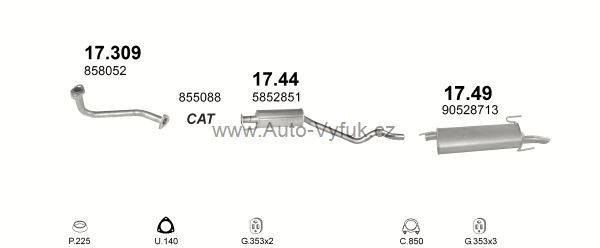 OPEL ASTRA F 1.6 HATCHBACK 1/1996-2/1998 1598ccm 55kW kat.