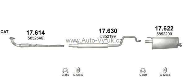 OPEL MERIVA A 1.6 8/2005-7/2010 1598ccm 77kW kat.