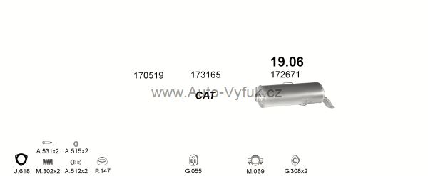 PEUGEOT 106 1.1 HATCHBACK 11/1996-0/2004 1124ccm 44kW kat.
