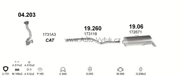 PEUGEOT 106 1.5 D HATCHBACK 12/1999-0/2004 1527ccm 42kW kat.
