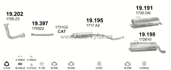 PEUGEOT 206 1.6 HATCHBACK 9/1998-0/2000 1587ccm 65kW kat.