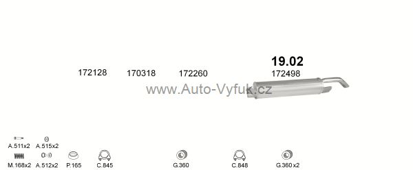 PEUGEOT 305 1.9 D SEDAN 0/1982-0/1988 1905ccm 48kW