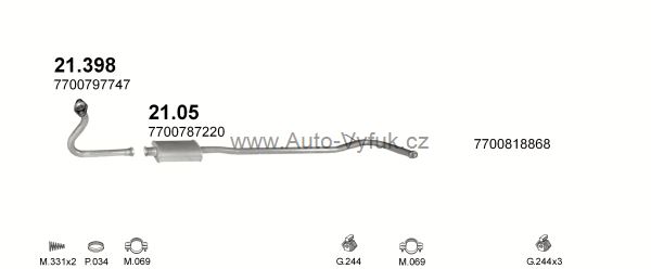 RENAULT R19 1.2 SEDAN 5/1992-0/1996 1237ccm 40kW