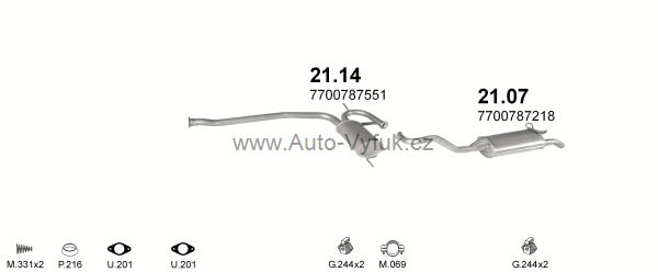 RENAULT R19 1.7 LIFTBACK 8/1988-0/1990 1721ccm 68kW kat.