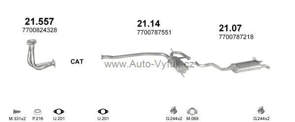 RENAULT R19 1.7 HATCHBACK 8/1988-5/1989 1721ccm 54kW kat.