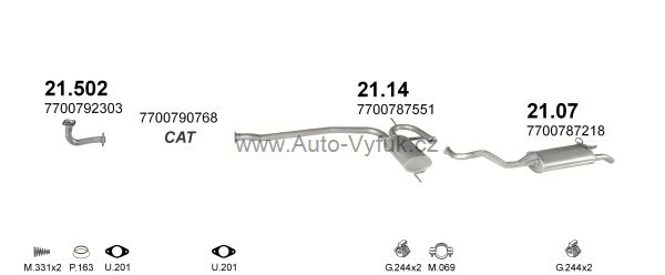 RENAULT R19 1.7 LIFTBACK 8/1988-0/1996 1721ccm 54kW kat.