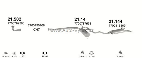 RENAULT R19 1.7 SEDAN 5/1992-0/1996 1721ccm 54kW kat.